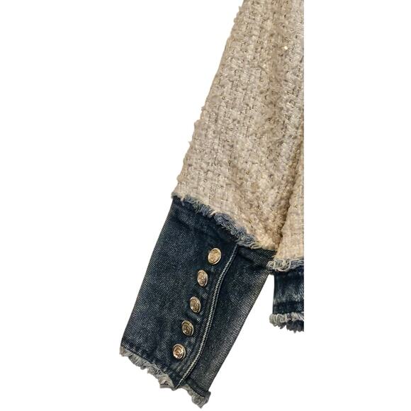 Nanette Lepore Jacket – Size Small – White Tweed with Denim Trim - Picture 7 of 10